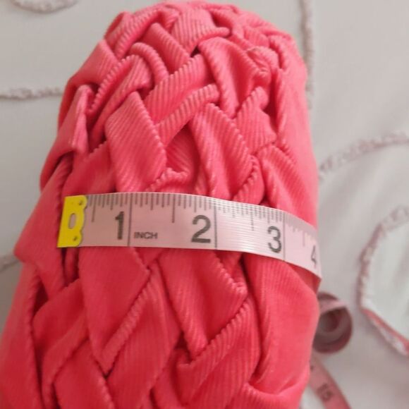 Vintage Corduroy Round Decorative Accent Pillow Pink - Picture 5 of 5